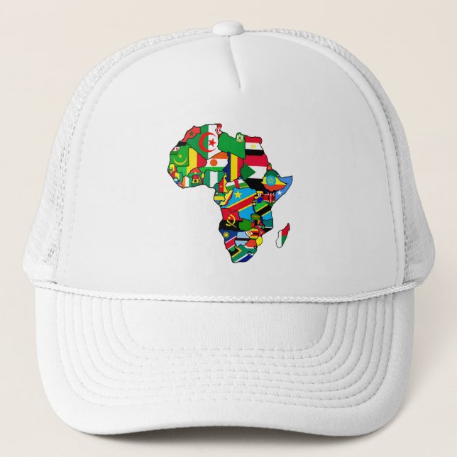 Den afrikanska kartan av afrikan sjunker inom keps (Framsida)