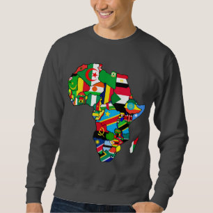 Den afrikanska kartan av afrikan sjunker inom sweatshirt
