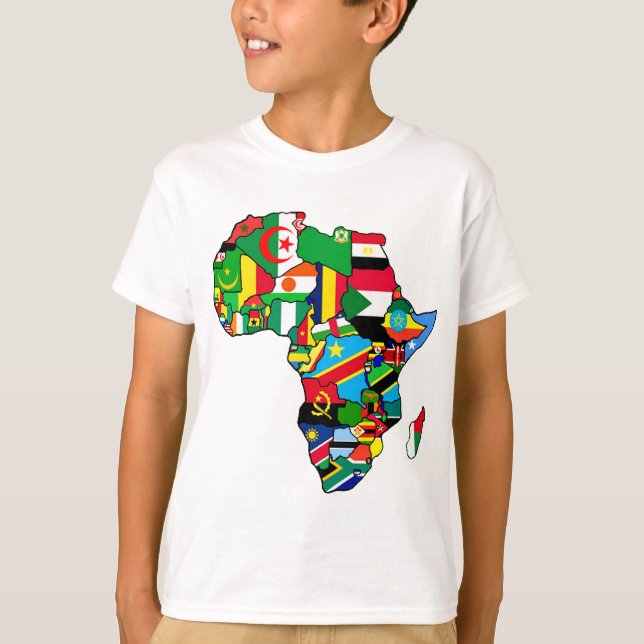 Den afrikanska kartan av afrikan sjunker inom tee shirt (Framsida)