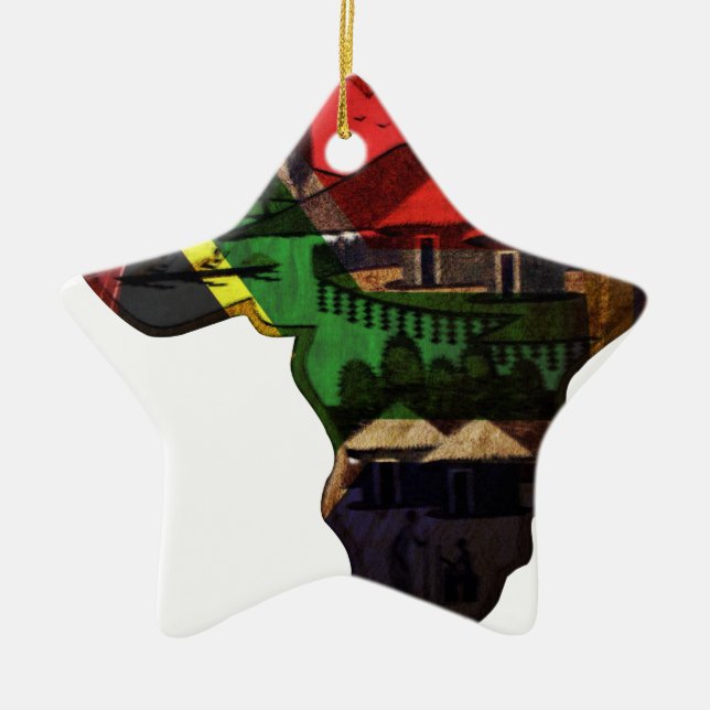 Den afrikanska kontinenten julgransprydnad keramik (Framsidan)