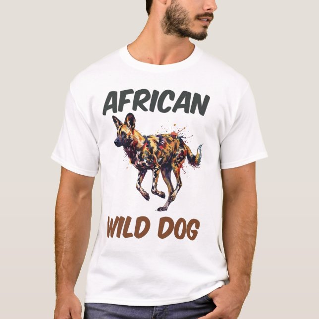 Den afrikanska vildhundssymbolen t shirt (Framsida)