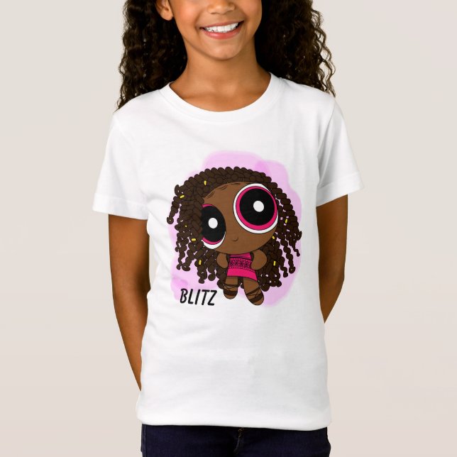 Den Afropuff flickablitzen T Shirt (Framsida)
