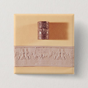Den Akkadian cylindern förseglar och intrycket Knapp