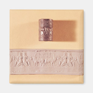 Den Akkadian cylindern förseglar och intrycket Magnet