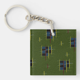 Den akryliska Nyckelringen Olive Gren