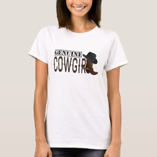 Den äktaa Cowgirlhatten & kängor med sporrar T-shirt