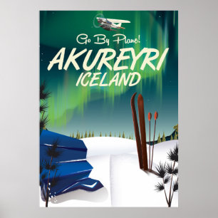 Den Akureyri islandet reser affischen Poster