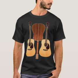Den akustiska gitarren beklär och den tillbaka t shirt