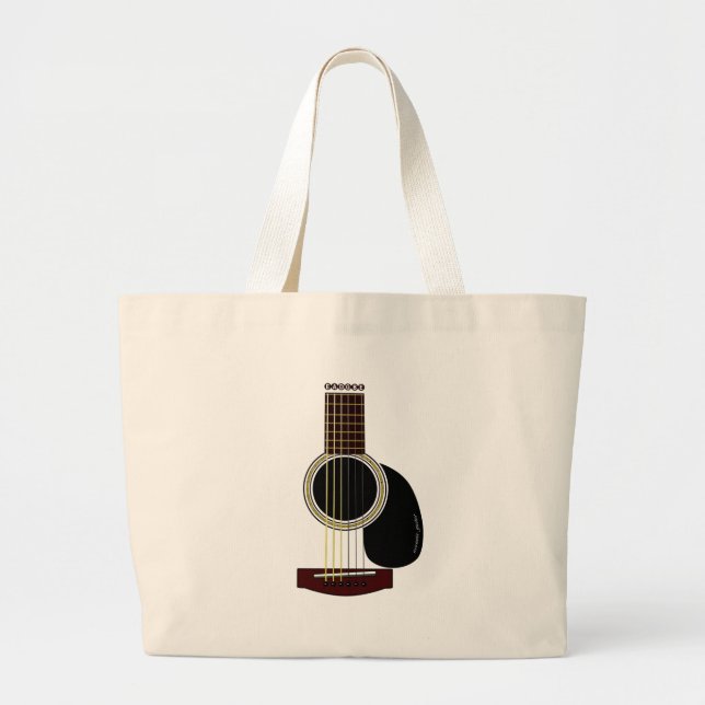 den akustiska gitarren hänger lös jumbo tygkasse (Framsidan)