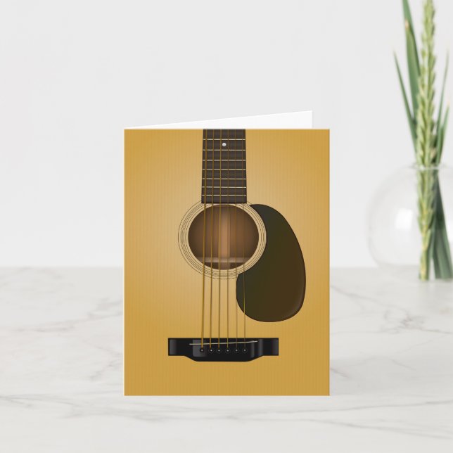 Den akustiska gitarren noterar kortdesign kort (Framsida)
