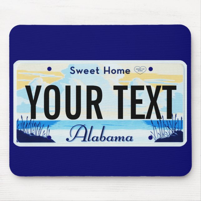 Den Alabama registreringsskyltmusen vadderar Musmatta (Framsidan)
