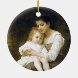 Den äldre syster (av William Bouguereau) Julgransprydnad Keramik