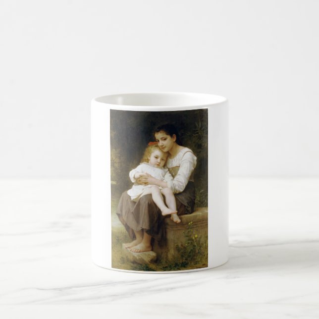 Den äldre syster (av William Bouguereau) Kaffemugg (Center)