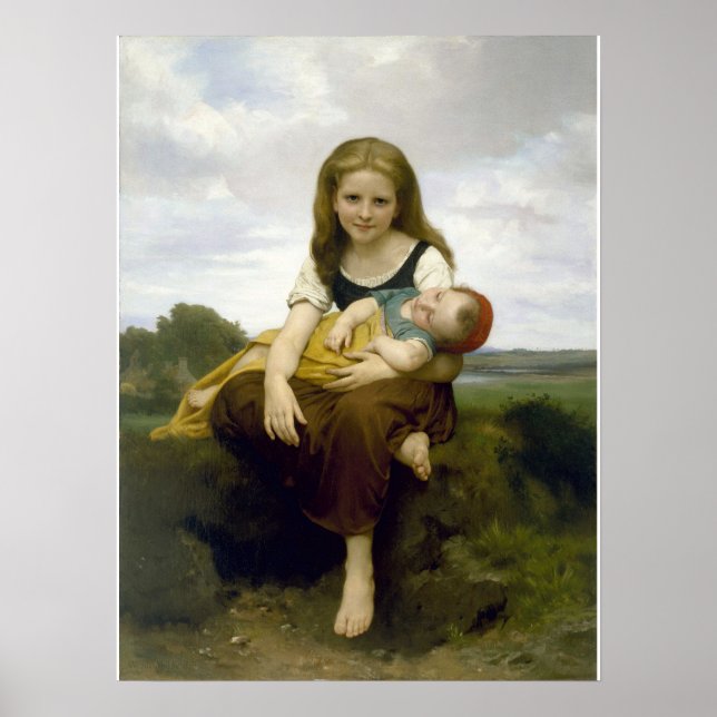 Den äldre systern av Bouguereau Poster (Framsidan)