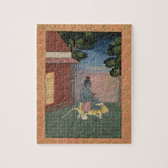 Den åldriga asketen som placeras på en tiger, flår pussel (Vertikal)