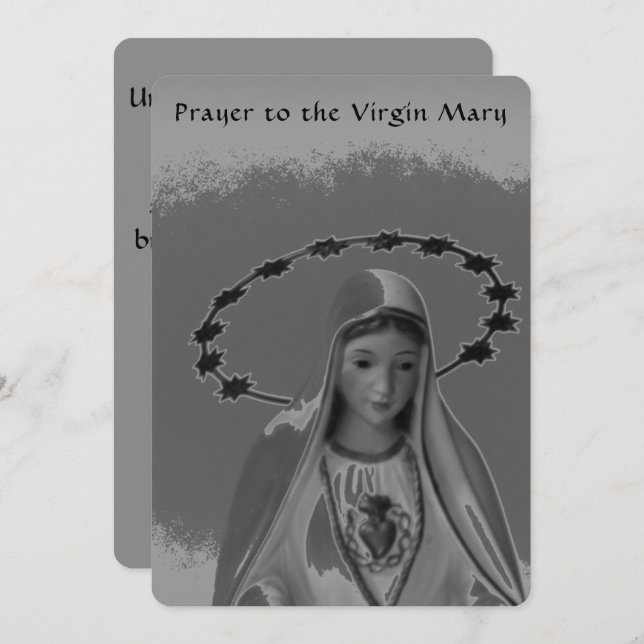 Den äldsta kända bön till Virgin Mary Flat Card (Fram/baksida)