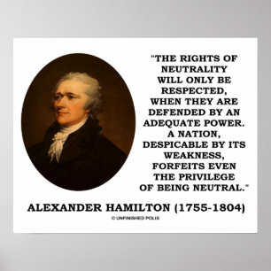 Den Alexander Hamilton rättigheter av neutralitet Poster