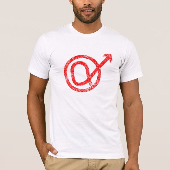 Den alfabetiska manlign undertecknar tee shirt (Framsida)