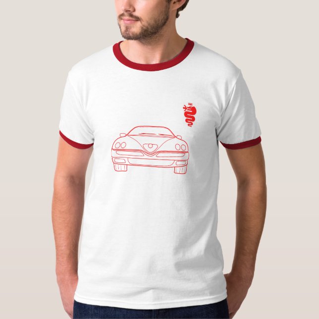 Den alfabetiskRomeo 916 GTV spindeln skisserar T Shirt (Framsida)
