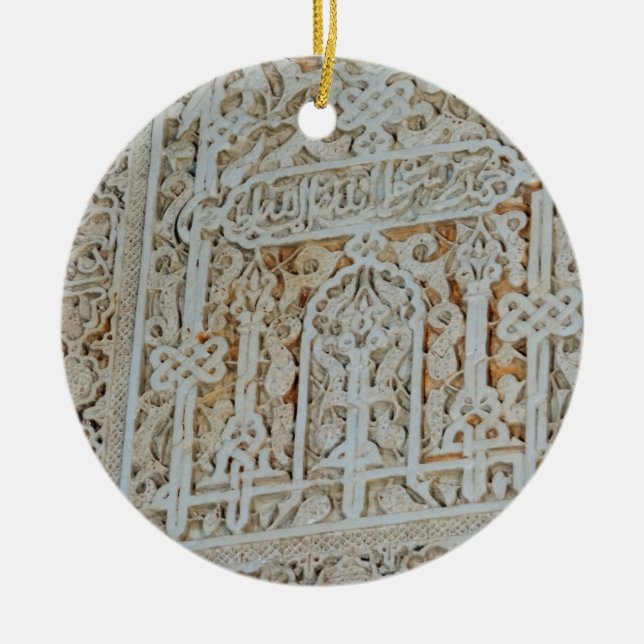 Den Alhambra väggen belägger med tegel #1 Julgransprydnad Keramik (Framsidan)