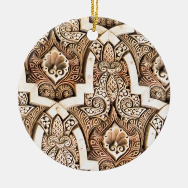 Den Alhambra väggen belägger med tegel #7 Julgransprydnad Keramik (Framsidan)