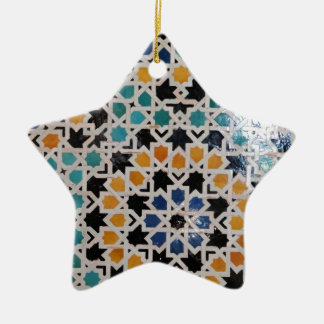 Den Alhambra väggen belägger med tegel #9 Julgransprydnad Keramik