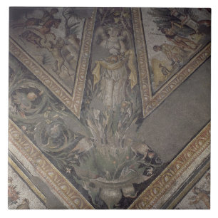 Den Allegorical figuren av hösten, specificerar a Kakelplatta