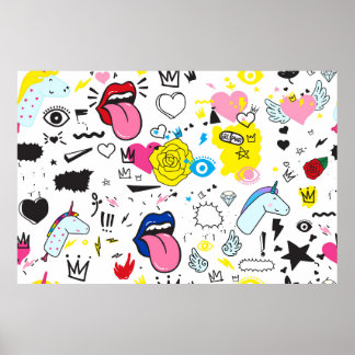 Den allmänna trenden går hand i teckning sömlöst m poster