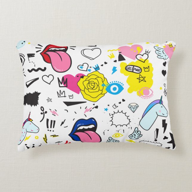 Den allmänna trenden går hand i teckning sömlöst m prydnadskudde (Framsidan)