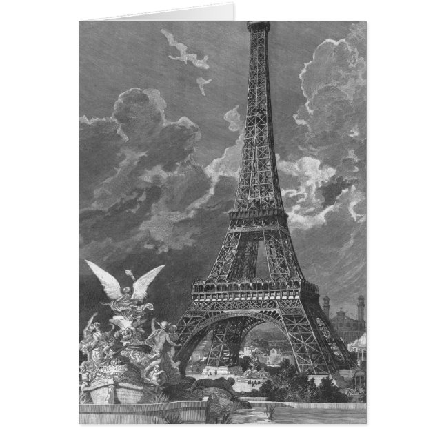 Den allmänna utställningen Eiffel Torn Hälsningskort (Framsidan)