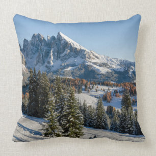 Den Alpe di Siusi vintern landskap dekorativ kudde