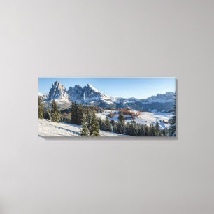 Den Alpe di Siusi vintern landskap kanvastrycket Canvastryck