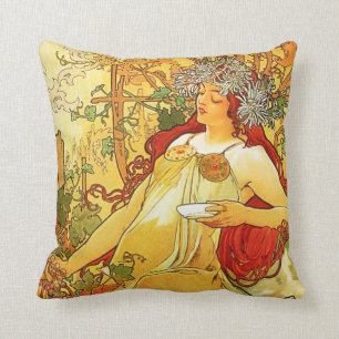Den Alphonse Mucha hösten kudder Kudde