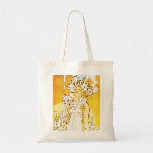 Den Alphonse Mucha liljatotot hänger lös Tygkasse