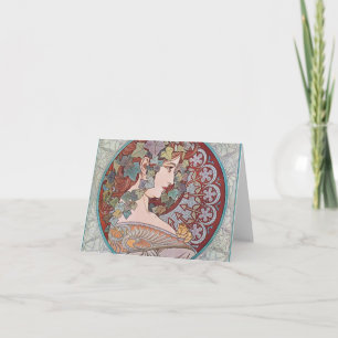 Den Alphonse Mucha murgrönaart nouveau noterar Kort