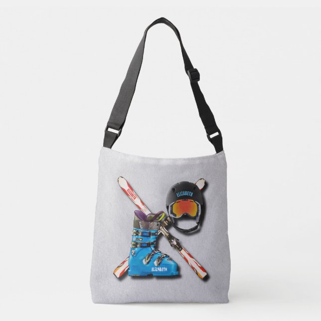 Den alpina skidåkningen startar hjälmen Googles Axelväska (Framsida)