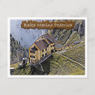 Den - alpint hut Bergamo al Principe - Dolomiti - Vykort