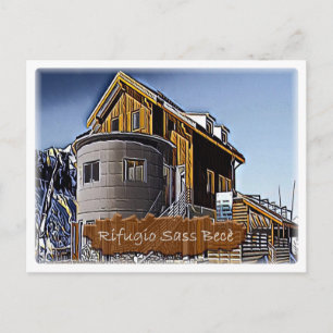 Den - alpint hut Sass Bece - Dolomiti Vykort