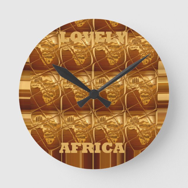 Den älskvärda afrikaafrikan kartlägger designer rund klocka (Framsida)