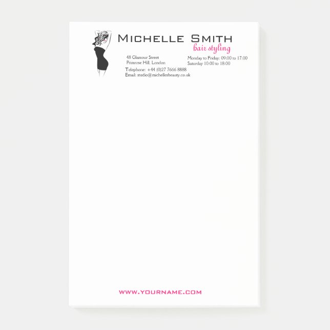 Den älskvärda flickan med vågigt att brännmärka post-it block (Framsida)