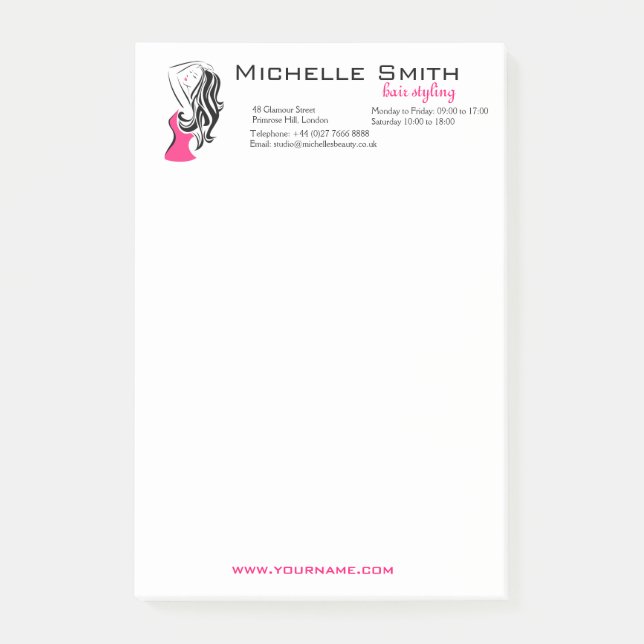 Den älskvärda flickan med vågigt att brännmärka post-it block (Framsida)