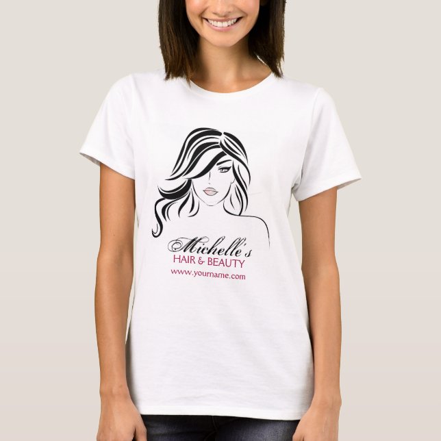 Den älskvärda flickan med vågigt hårMakeupsymbolen T-shirt (Framsida)