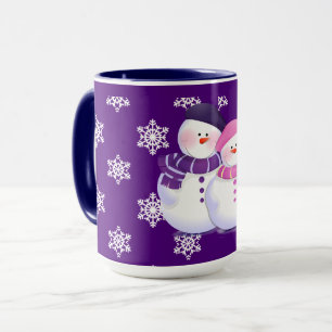 Den älskvärda snögubben kopplar ihop muggen mugg