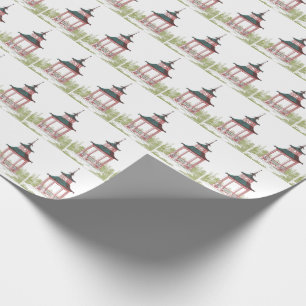 Den älskvärda trädgårds- Pagodagazeboen landsk Presentpapper