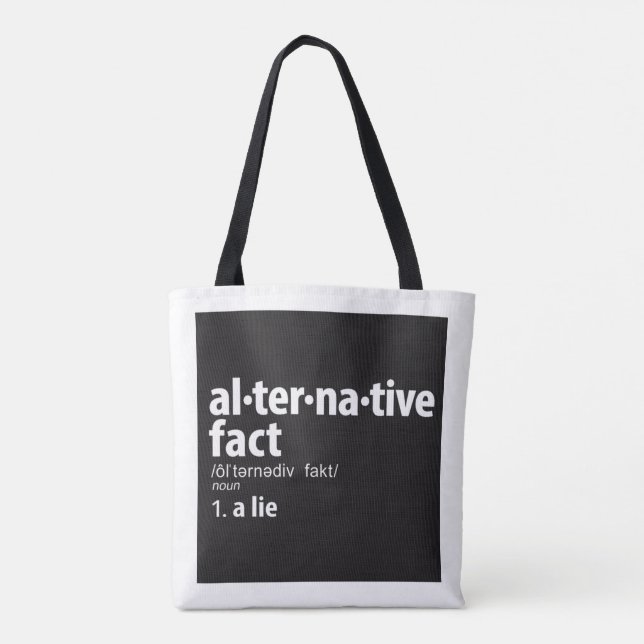 Den ALTERNATIVA FAKTUMDEFINITIONtotot hänger lös Tygkasse (Baksida)