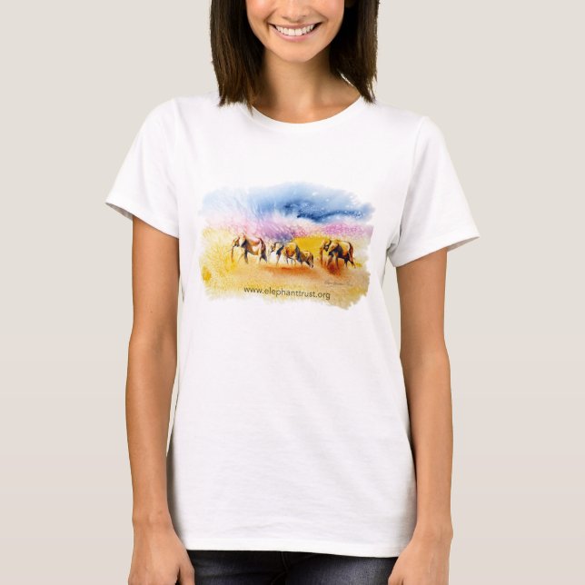 Den Amboseli elefantflocken skrivar ut Tee (Framsida)