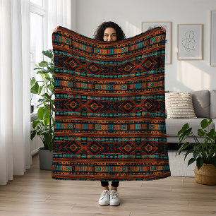 Den amerikanska Abstrakten Mönster Boho Kultur Fleecefilt