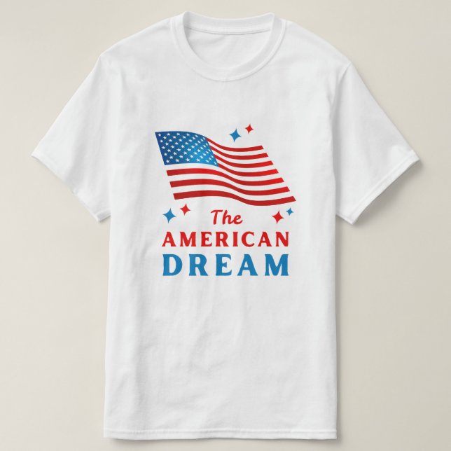 Den amerikanska drömdesignen. t shirt (Design framsida)