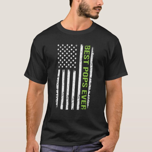 Den amerikanska Flagga 4:e juli i Far T Shirt (Framsida)