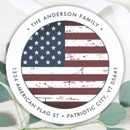 Den amerikanska Flagga Anpassningsbar Patriotic Re Runt Klistermärke